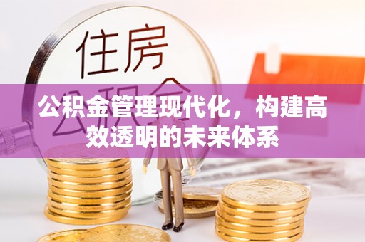 莆田公积金管理现代化，构建高效透明的未来体系