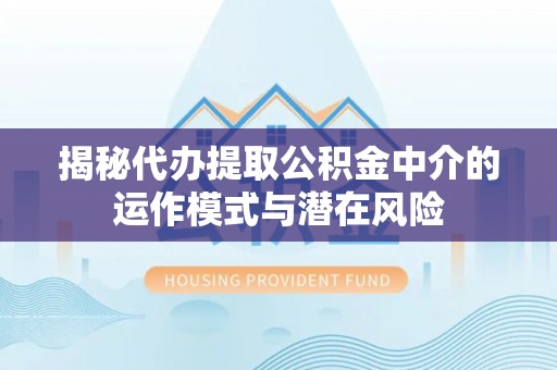 莆田揭秘代办提取公积金中介的运作模式与潜在风险