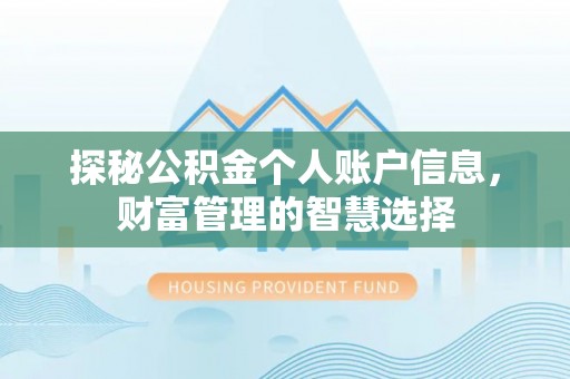 莆田探秘公积金个人账户信息，财富管理的智慧选择