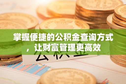 莆田掌握便捷的公积金查询方式，让财富管理更高效